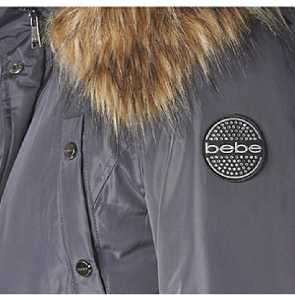 🏷NWT Charcoal BEBE Hooded Anorak - Picture 7 of 9